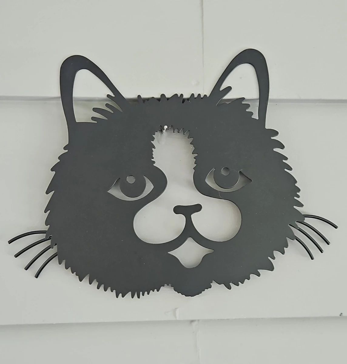 Metal Cat Head Wall Art