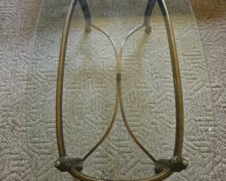 Hollywood Regency Brass Glass Coffee Table second image