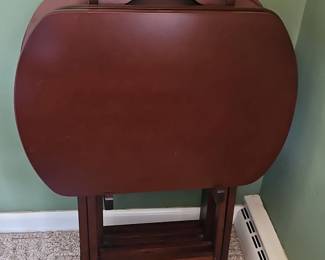Wooden TV Tray Set