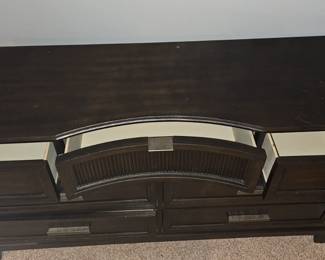 Dark Wood Dresser with Arched Slatted Section second image