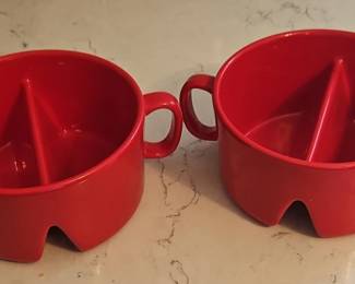 Red Divided Snack Bowls
