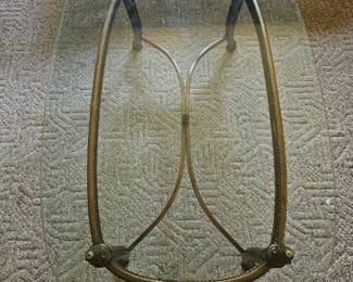 Hollywood Regency Brass Glass Coffee Table second image