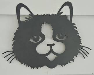 Metal Cat Head Wall Art