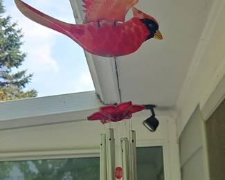 Cardinal wind chime with beads