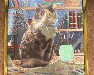 Cat in Art Studio Print