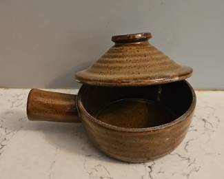 Brown Speckled Stoneware Onion Soup Bowl