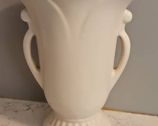 White Ceramic Double Handle Vase