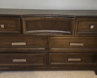 Dark Wood Dresser with Arched Slatted Section