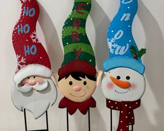 Christmas Metal Yard Stakes Set