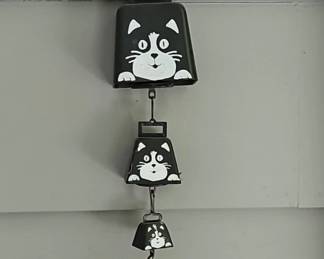 Tuxedo Cat and Mouse Wind Chime