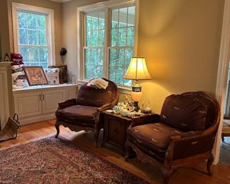 Chairs. Lamps. Throw blankets. More art and seasonal decor.