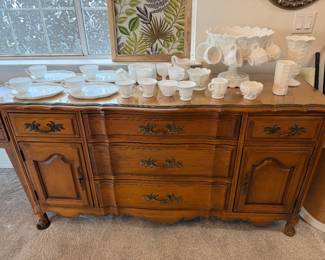 French country buffet with velvet lined drawers