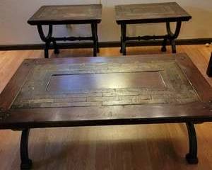 3-Piece Rustic Coffee Table & End Table set