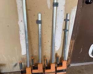 Heavy-Duty Bar Clamp Lot – 4 Assorted Woodworking Clamps