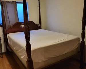 Four-Poster Queen Bed Frame with Headboard
