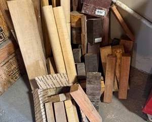 Mixed Exotic Hardwood Lumber & Turning Blank Lot for Woodworking
