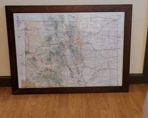 Framed Colorado Road Map Bulletin Board