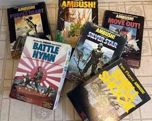 Vintage Collection of Solitaire Squad Level WWII Combat AMBUSH! War Simulation Board Games