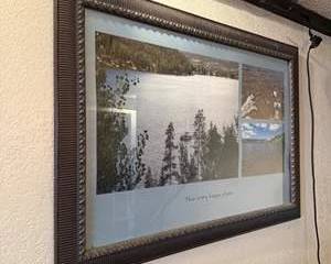 Framed Scenic Lake Collage with 'This is my happy place...' Inscription