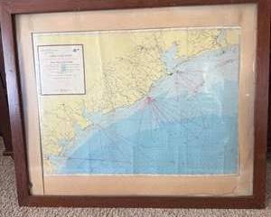 Texas Gulf Coast Nautical Chart and Floral Wall Art