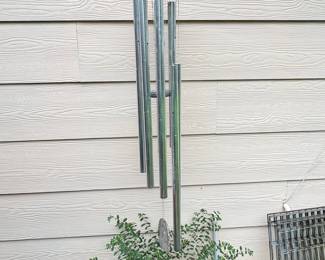 Woodstock Chimes - Silver Metal Tube Wind Chime with Wooden Top