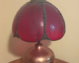 Vintage Tulip Slag Glass Table Lamp