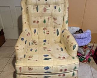 Vintage Floral Upholstered Armchair