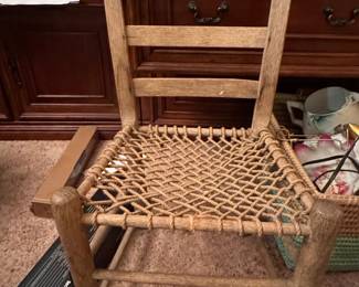 Child's Ladder Back Chair with Woven Seat