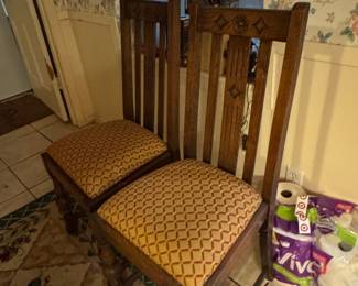 Antique Oak Barley Twist Dining Chairs (Set of 2)