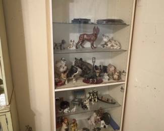 Vintage Display Cabinet with Assorted Figurines