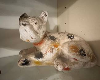 Vintage Chalkware French Bulldog Figurine