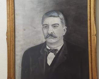 Victorian Gentleman Portrait - Charcoal and Pastel Drawing