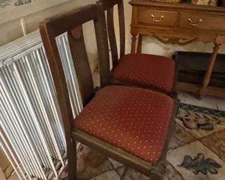 Antique Oak Dining Chairs (Set of 2) with Barley Twist Legs