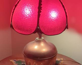 Vintage Tulip Slag Glass Table Lamp