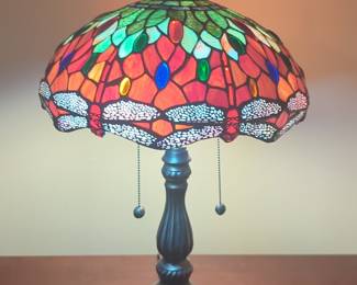 Tiffany Style Dragonfly Stained Glass Table Lamp