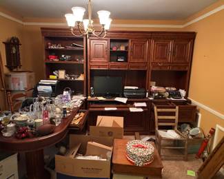 Antique Wooden Desk with Hutch