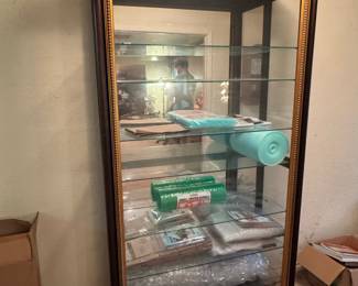 Pulaski Lighted Curio Cabinet with Mirrored Back