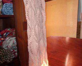 Pink Crocheted Throw