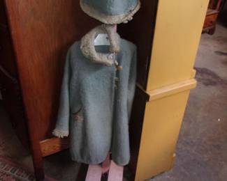 Vintage Child's Coat & Hat w/Stand
