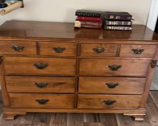 Dresser, bed, and night stand