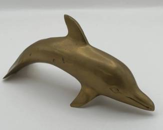 VINTAGE BRASS DOLPHIN FIGURINE