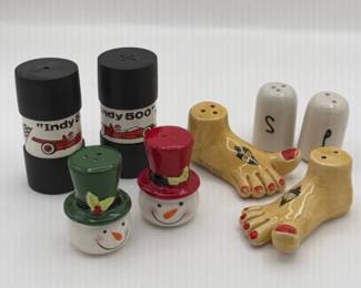 BAREFOOT SNOWMEN INDY 500 OIL DRUM SALT PEPPER