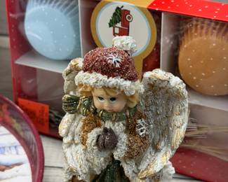 CHRISTMAS DECOR LIGHTS ANGEL FIGURINES PENS