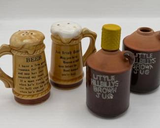 LITTLE BROWN JUG & IRISH TOAST SALT PEPPER