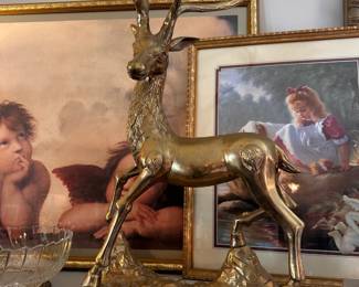 Large Brass Deer