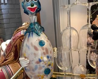 Murano Style Clown Decanter