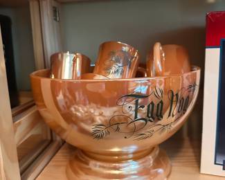 Egg Nog Punch Bowl & Glasses