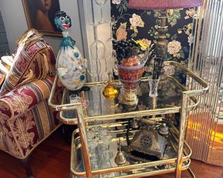 Glass Top Bar Cart
