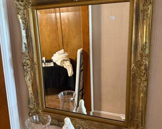 Vintage gold beveled mirror