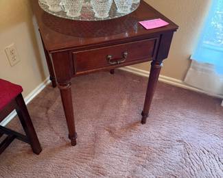 Hobnail Punch bowl with cups, drop leaf end table